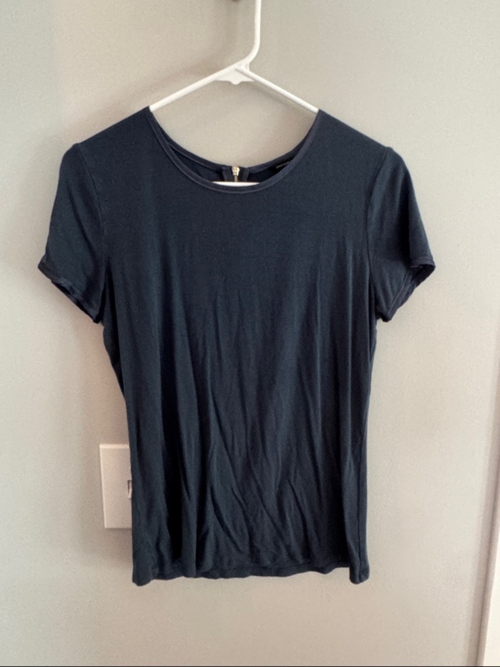 Ann Taylor Short Sleeve Crew Tee - Navy Blue